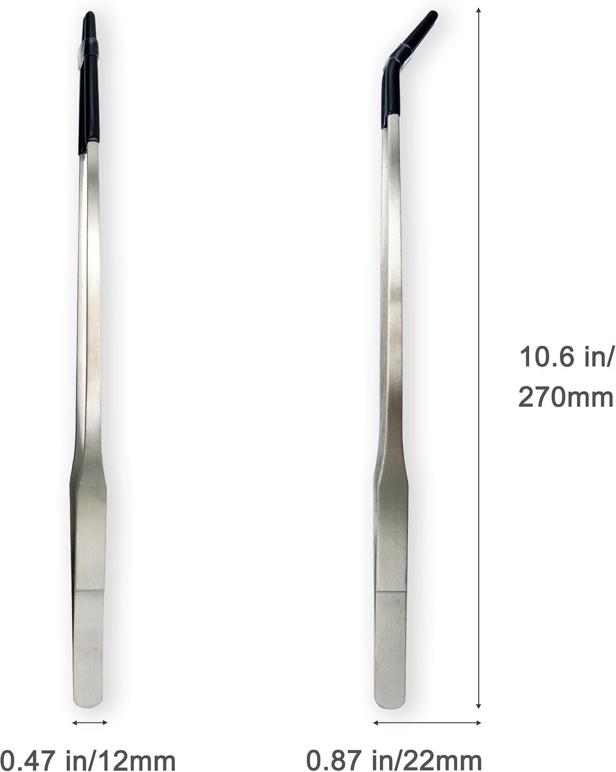 2 Pcs 10.6" Stainless Steel Reptile Feeding Tongs & Tweezers – Essentials for Reptiles And Amphibians - Silver - image 3