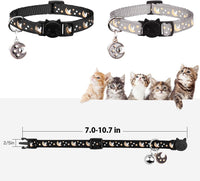Baeuppit 2Pcs Breakaway Cats Collars Cat Collars for Boy & Girl Cats - 7.0-10.7'' / Black+Gray - image 4
