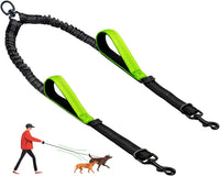 Double Dog Leash, No Tangle Splitter for Two Dogs - Green
