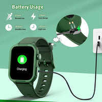 Smart Watch for Kids No Phone Needed, Tempered Glass Fitness Tracker Boy Teens with 19 Sport Modes, Pedometer, Sleep Monitor, Kids Watch Birthday Gifts Toy Gift for Girls Boys 6-16 (Green)