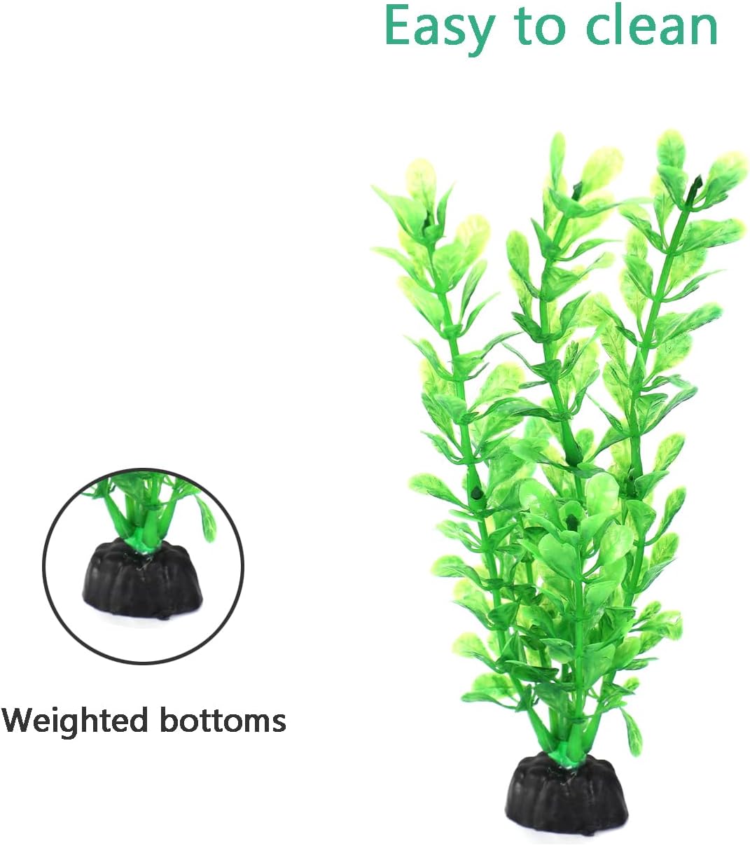 AQUANEAT Artificial Fish Tank Plants - Green - image 3