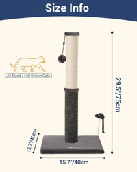 Cat Scratching Post, Cat Scratchers for Indoor Cats with Toys – Essentials for Cats - 29.5" / Smokey Gray - image 3