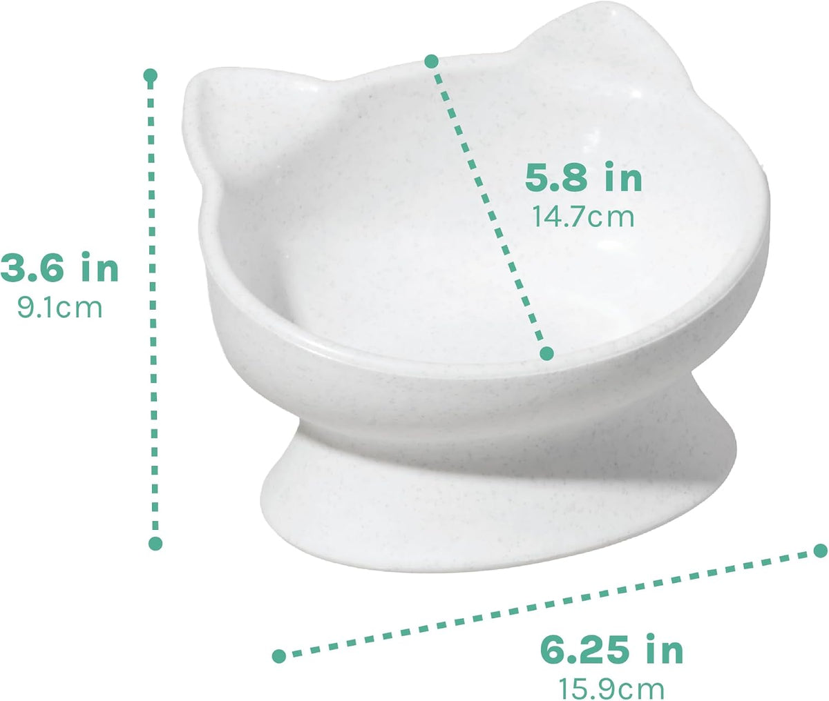 Kitty City Elevated Cat Bowls - White & Gray / Large - image 3