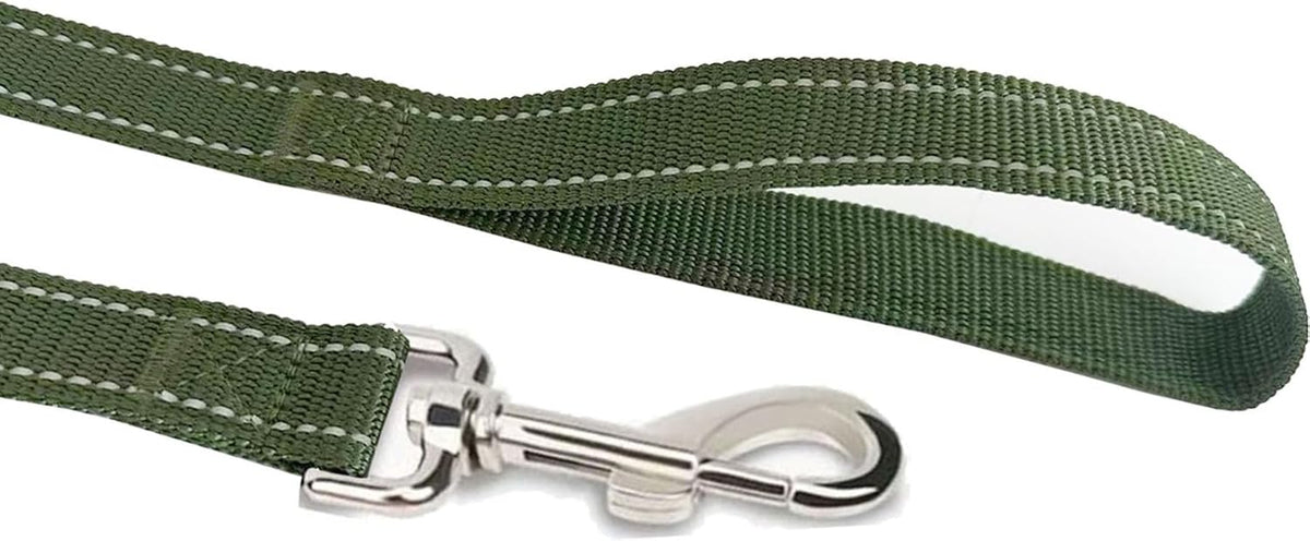 Nylon Dog Training Leash, Traction Rope - 1'' x 7 FT / Reflective Green - image 3