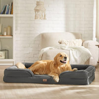 Bedsure XXL Orthopedic Dog Bed for Extra Large Dogs - Washable Giant Dog Cat Bed Waterproof, Comfort Dogs Couch Sofa with Washable Removable Cover, Pet Bed with Nonskid Bottom, Dark Grey, 52"