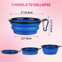 Dog Bowl Pet Collapsible Bowls - Small / Bule+Pink - image 3