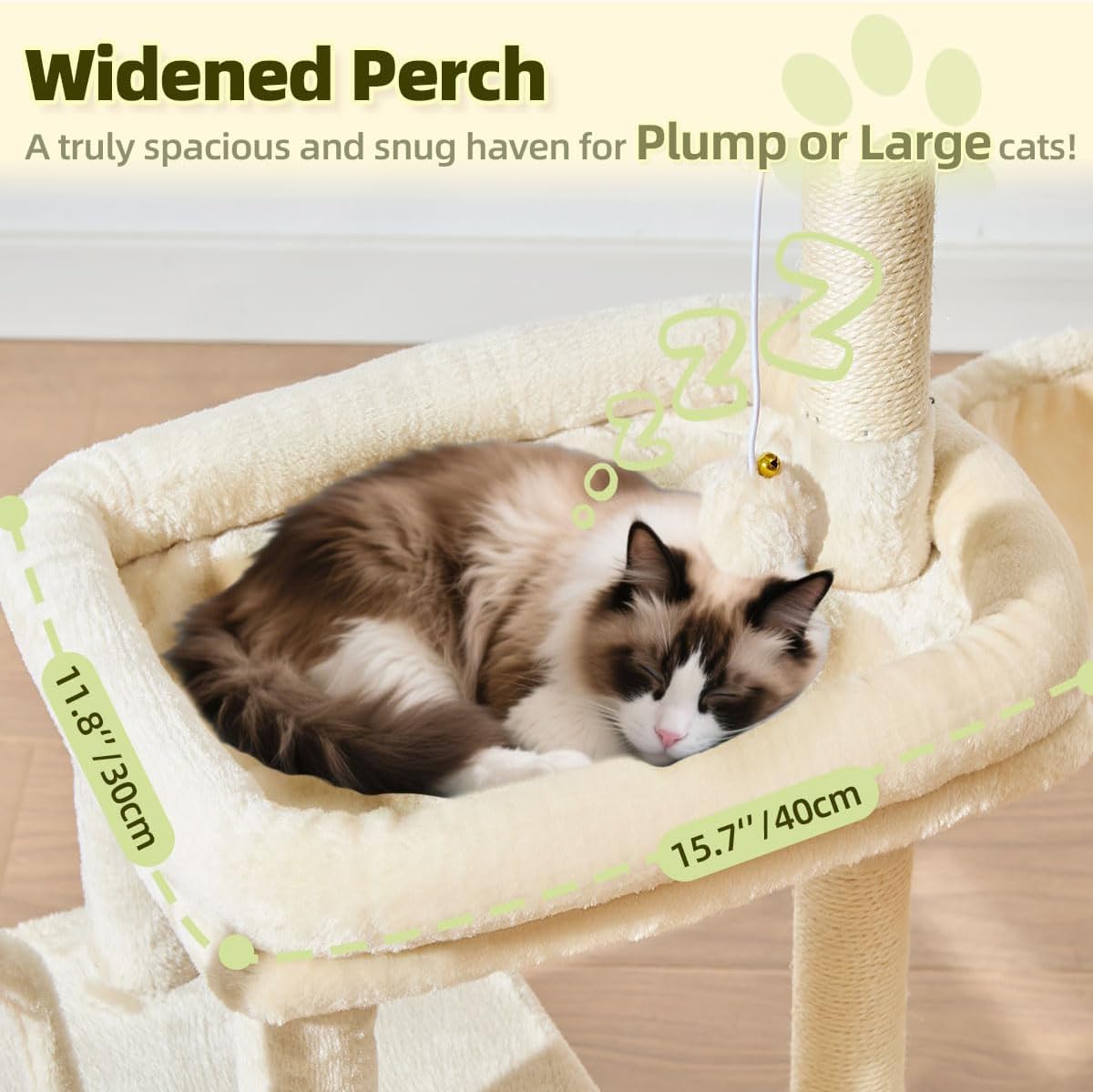 Taoqimiao 32.2in Cat Tree with Toy - Beige / 32.2 inch - image 2
