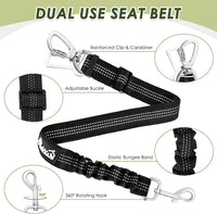 SlowTon Dog Seat Belt and Harness for Car, B M - Black / Medium - image 4