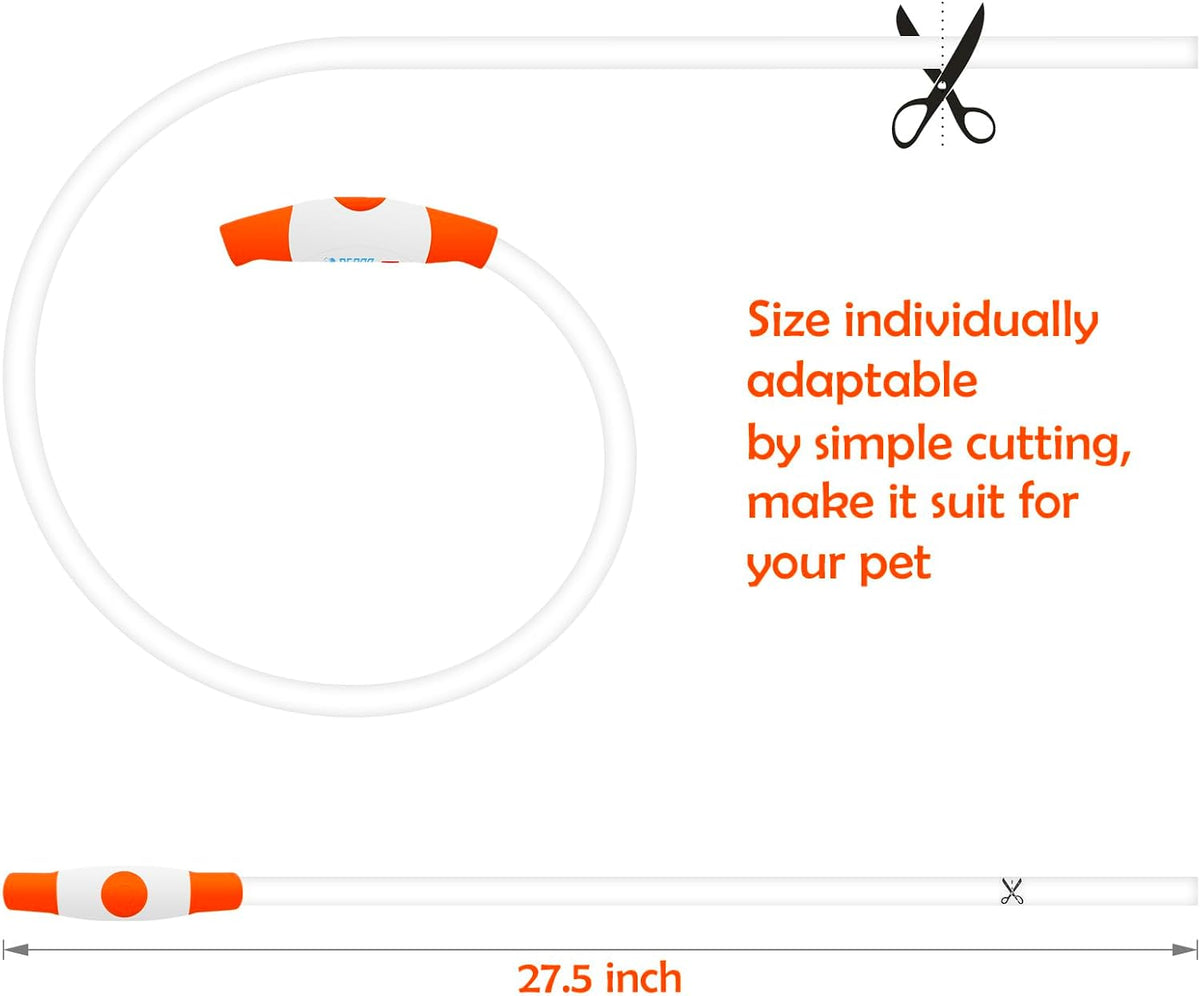 Led Dog Collar, BSEEN USB Rechargeable Flash Light up Dog Collar – Essentials for Dogs - Orange - image 4