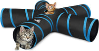 Pawaboo Cat Tunnel, Cat Tunnels for Indoor Cats - A-Blue / 5 Way
