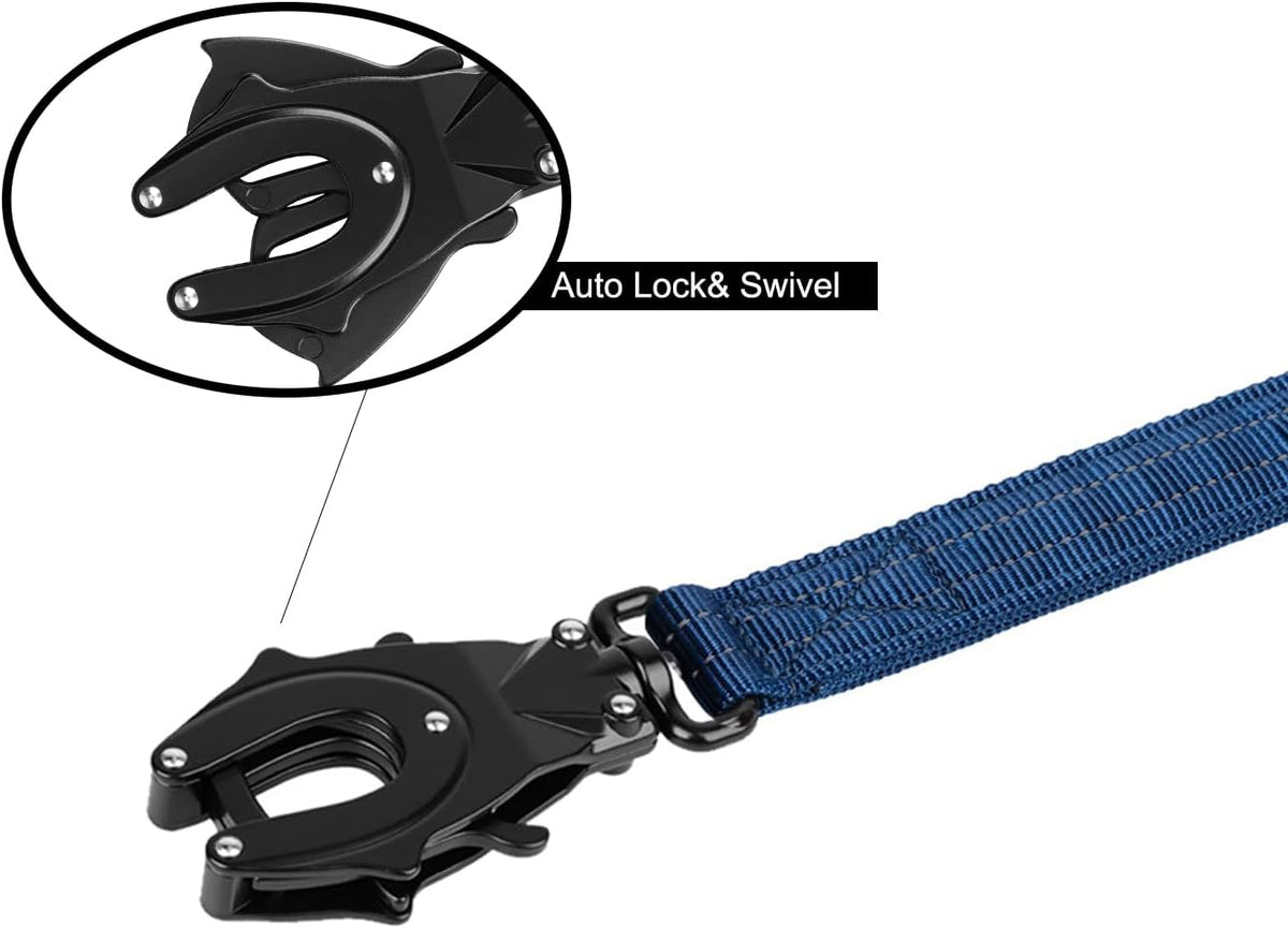 Tactical Dog Leash with Quick-Release Metal Clasp - 6 FT / Reflective Blue - image 3