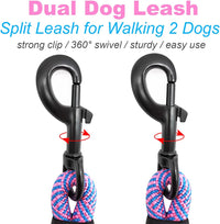 Double Dog Leash Coupler Heavy Duty Extension Rope for Two Large Dog – Essentials for Dogs - Small (1/3"D x 33"L) / Pinkblue - image 3