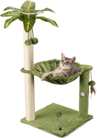 MECOOL Cat Tree for Indoor Cats 35" Tall Cat Scratching Post - 35"-Green