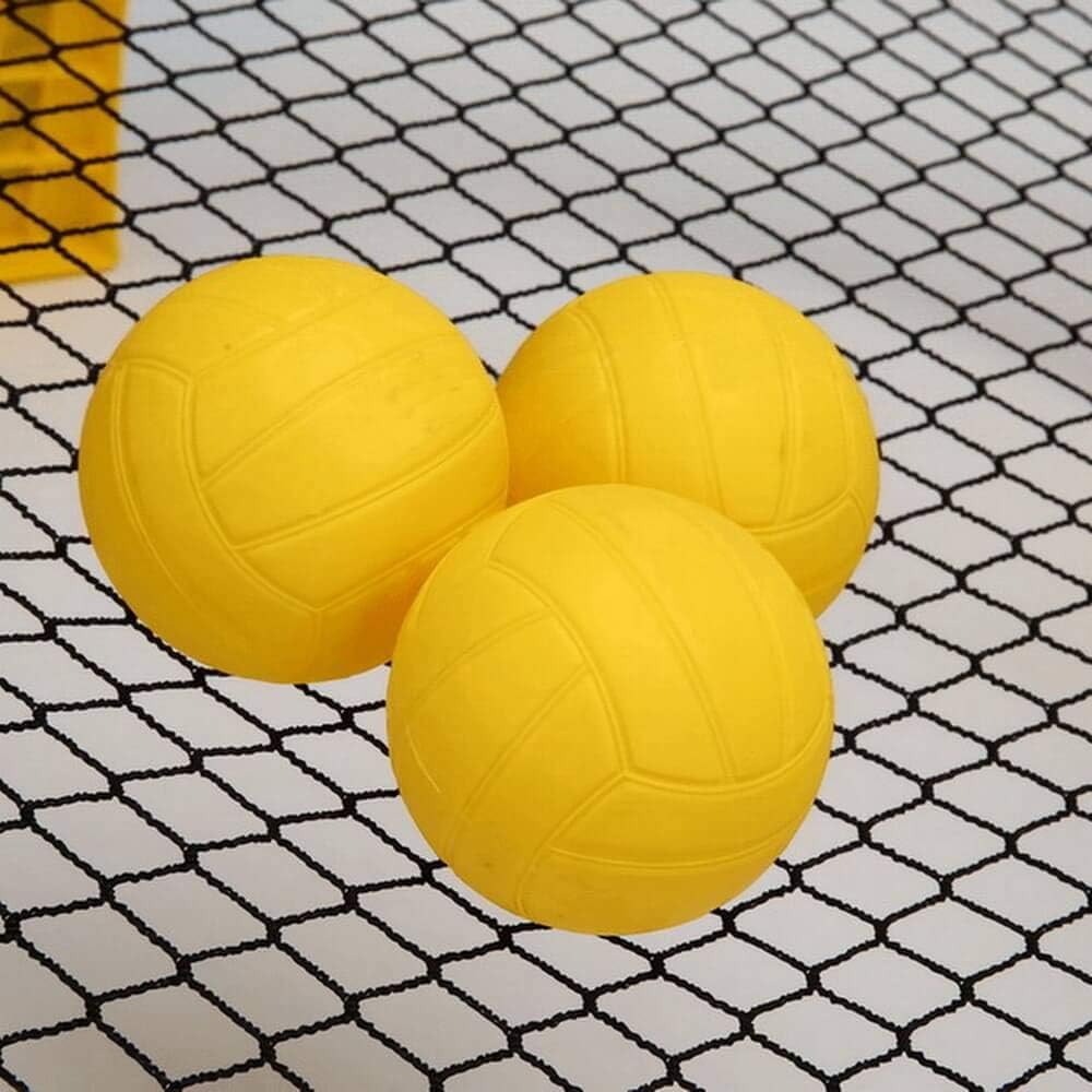 Viminston three yellow 3.5 inch roundnet replacement balls with pump - view 4