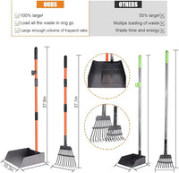 TNELTUEB Extra Large Pooper Scooper, Pet Poop Tray and Rake with Adjustable Long Handle, Pet Waste Removal Heavy Duty Dog Pooper Scooper Great for Large Dog Grass Street Gravel