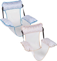 Aqua Monterey floating pool hammock chairs, 2 pack in aqua teal and beige - view 3