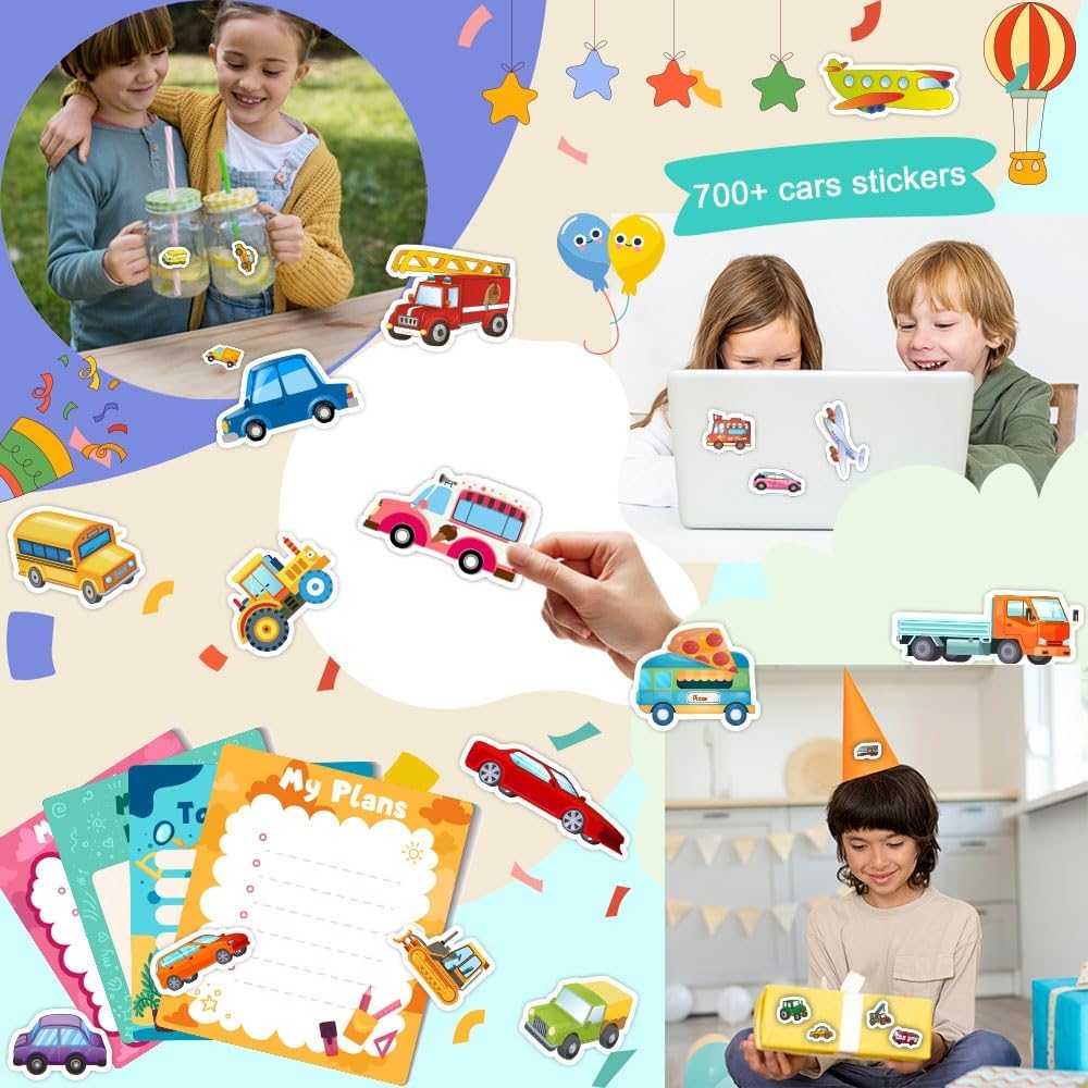 48 Sheets Stickers for Kids - 36 cars stickers - image 4