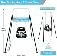 FUNLIO Toddler Swing with Foldable Metal Stand for Toddlers Aged 1~10 - Black - image 2