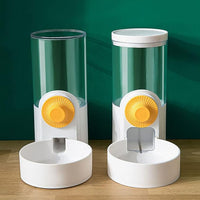 Pet Hanging Automatic Feeders Drinking Bowls 40oz, Auto Gravity Pet Feeding Water Set, Cage Pet Feeding Bowls Dispenser for Cats Dogs Puppy, Rabbit Hamsters Chinchilla Hedgehog (White-Water)