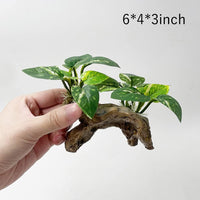 Fish Tank Decorations Aquarium Decor Ornaments Betta Silk Leaf pad - Type-c - image 4