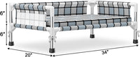 Elevated Dog Bed with with Guardrail - Cushion-(M-) - image 4