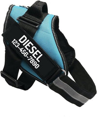 PawPawify Custom No Pull Dog Harness with Name and Phone Number, Heavy Duty Personalized Pet Vest to Prevent Tugging, Pulling, or Choking, Training and Walking (SkyBlue, M (20-40 LBS))