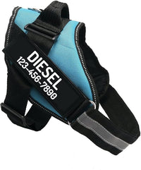 PawPawify Custom No Pull Dog Harness with Name and Phone Number, Heavy Duty Personalized Pet Vest to Prevent Tugging, Pulling, or Choking, Training and Walking (SkyBlue, L (40-60 LBS))