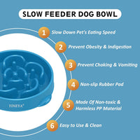 YINEYA Slow Feeder Dog Bowl for Medium Dogs - Large / L-Dark Blue - image 2