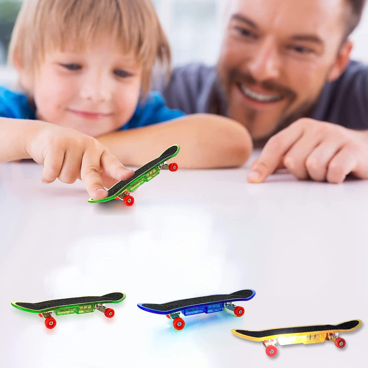 Beselley light up finger skateboards, set of 25 LED fingerboards with random deck patterns - view 4
