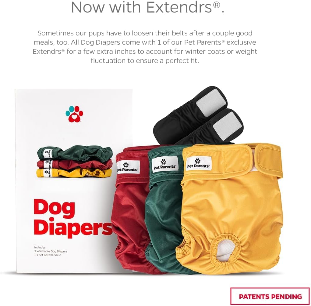 Pet Parents Washable Dog Diapers + Extendrs of Durable Doggie Diapers - Samba / X-Small (4-10") - image 2