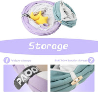 Cat Tunnel, Large Indoor Durable Collapsible Interactive Cat Tube with Peek-A-Boo Hole, Hanging Toys, and Crinkly Paper Lining - Cute Tunnel for Cats, Kittens, Puppies & Rabbits, Purple