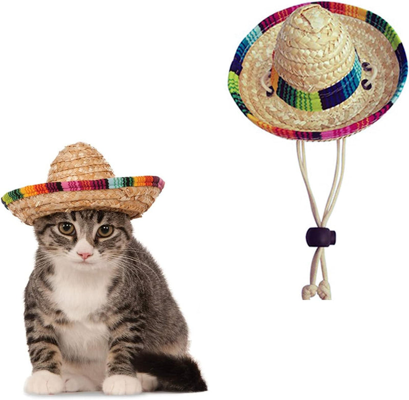 Pet Straw Hat Funny Mexican Sombrero Cap Party Decorations Cinco De