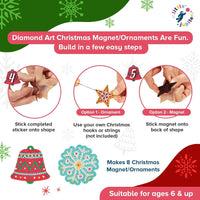 Little Jupiter diamond art Christmas ornaments kit with gem bells, stars and snowflakes - view 6