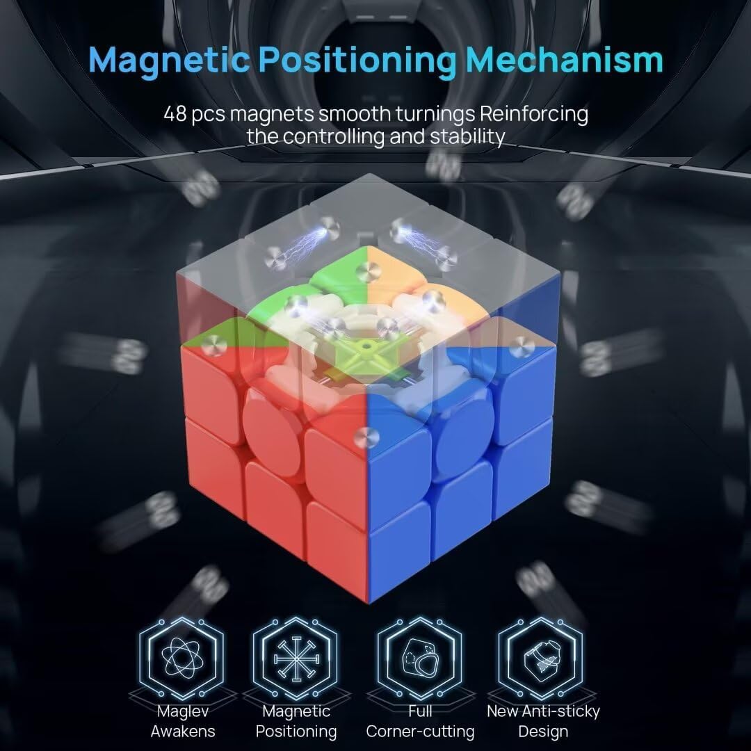 3x3 Speed Cube Stickerless with Stand & Tutorial Toy Gift for Boys - Magnetic Speed Cube - image 2