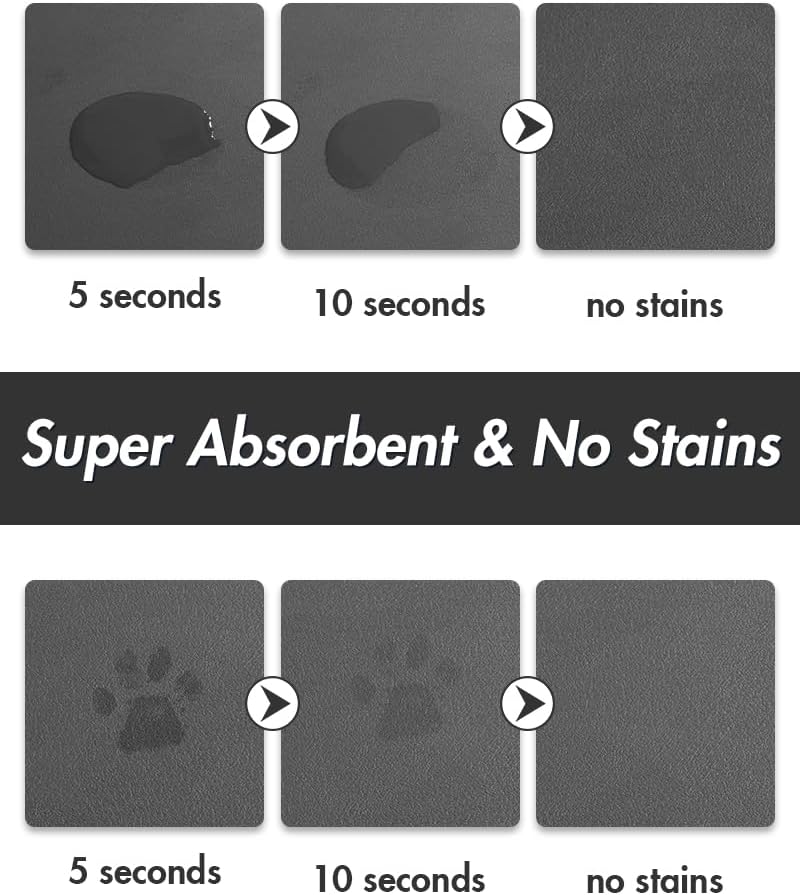 MontVoo-Absorbent Pet Feeding Mat-No Stains Pet Mat for Food - DARKGREY / 16"x24" - image 2