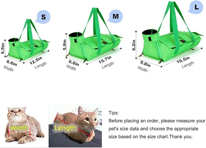 HDKUW Cat Grooming Bag,Foldable Travel Carrier for Cats,Anti-Bite Anti-Scratch Cat Grooming Restraint Bag,Pet Carrier for Administering Eye Drops,Ear Cleaner,Clipping Nails (Black, M)