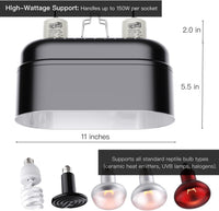 Reptile Light Fixture, 5.5'' Standard Dome for Reptile Basking Bulb Light/Heat Lamp/Ceramic Heat - 1-Pack / Dual Deep Dome - image 3