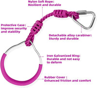 Swing Gymnastic Ring Warrior Obstacle Course Slackline Climb Trapeze - 8 Pack / Purple - image 4