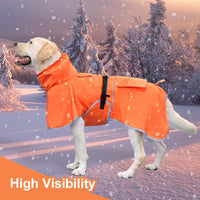 Dog Raincoat Waterproof Adjustable Rain Jacket Small Dogs Green - Orange / 6XL-Fit for 91-110 pounds - image 4