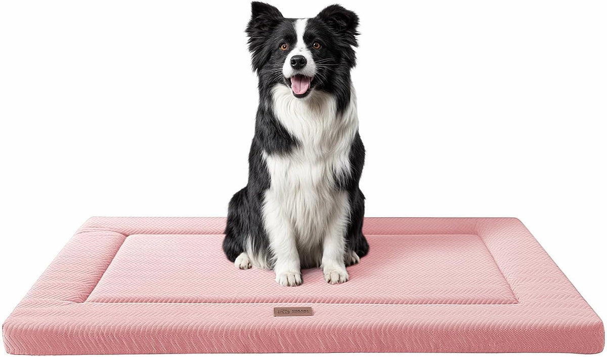 Dog Bed for Crate, Medium/Large Dogs Crate Bed - 36.0"L x 23.0"W x 1.2"Th / Pink