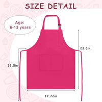 IAGBIBUI 12 pack of black kids aprons with two front pockets - view 20