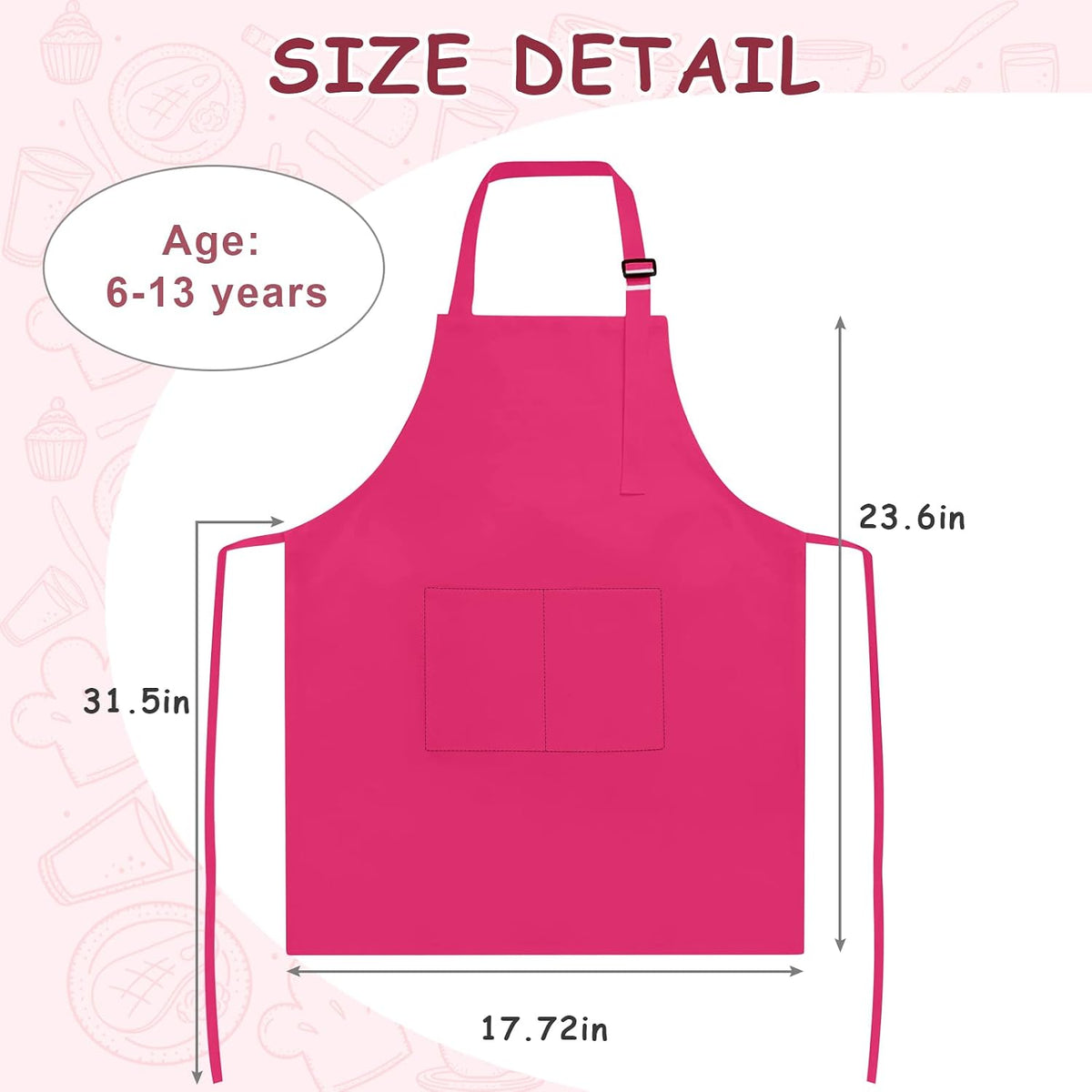IAGBIBUI 12 pack of black kids aprons with two front pockets - view 20