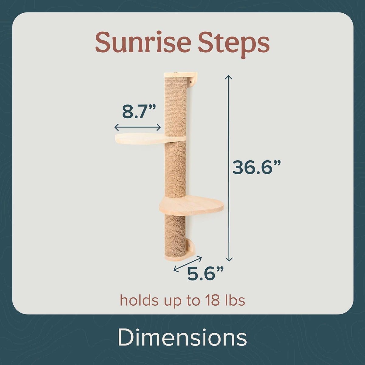 FurHaven 69.3" Tall Cat Scratching Post Tower for Indoor Cats - Wall Mount / Ascentials Sunrise Steps - image 2