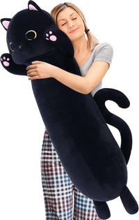 MaoGoLan 44 inch black cat plush body pillow with yellow eyes - view 3