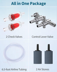 Pawfly Aquarium 15-40 GPH Compact Air Pump Quiet Oxygen Aerator Pump - 20-60 Gallon / With Airline Tubing Control - image 3