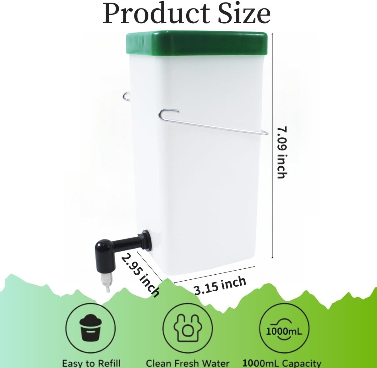 2Pack Rabbit Water Bottle for Cage - Clear / 32 Ounce - image 3