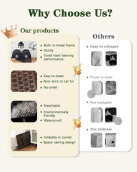 Cat Beds Indoor Kitten House, PE Rattan Cat Cave - Brown / Rectangle-M - image 4
