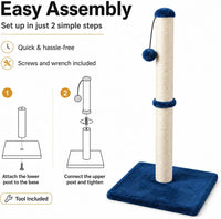 Dimaka Tall Cat Scratching Post Tree Scratcher with Sisal Rope - Blue / 34 inches for Large Cats - image 4