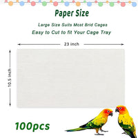 ZIQON 100 Pcs Bird Cage Liner Papers Big Size Cage Paper Liners - 10.5*23 inch - image 2