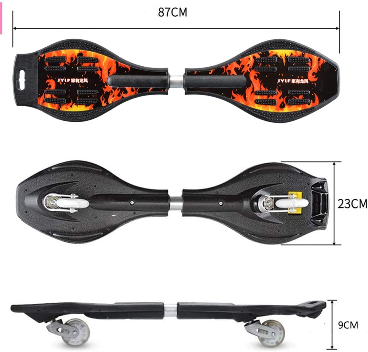 Sumeber waveboard caster board for kids and teens with two light up LED wheels - view 5